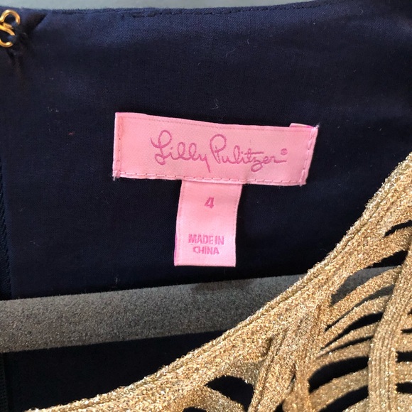 Lilly Pulitzer Tana Shift Dress - Navy and Gold - Picture 3 of 3